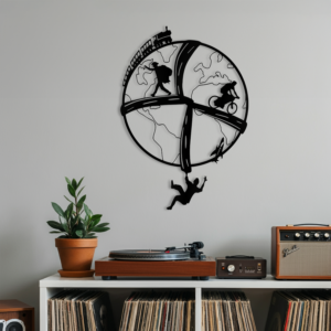 gezgin temalı ahşap duvar tablosu