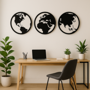 sonsuz dönüş temalı ahşap duvar tablosu