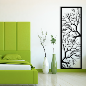 kışın sessizliğinde kuruyan ağaç temalı ahşap duvar tablosu